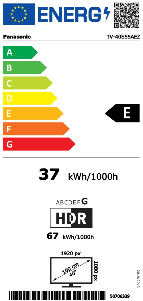 tv-40s55aez Energimrke