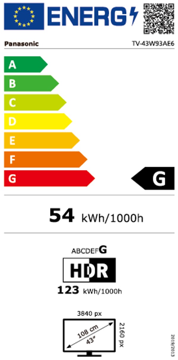 tv-43w93ae6 Energimrke